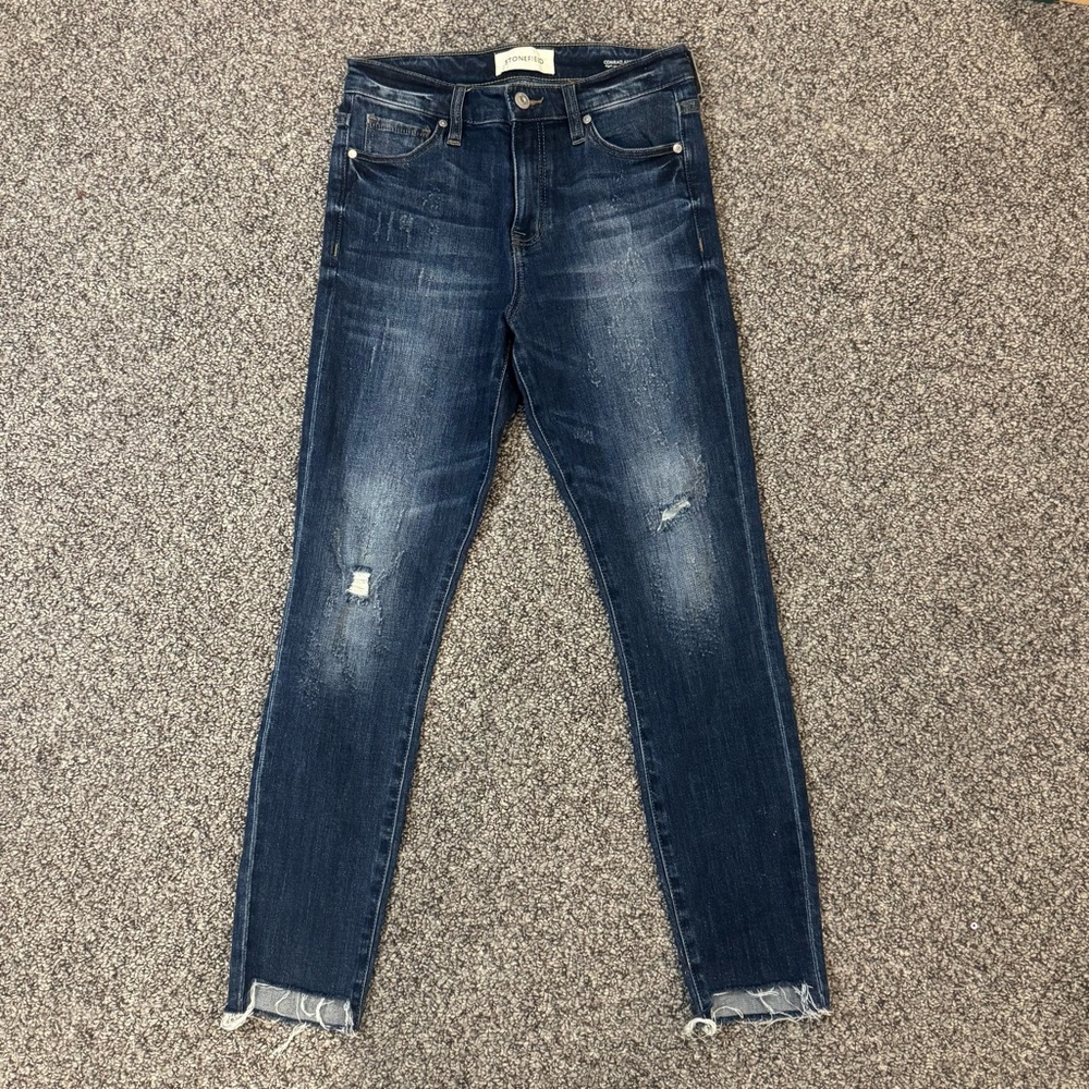 Stylish High Rise Blue Jeans for Women - Picture 2 of 8